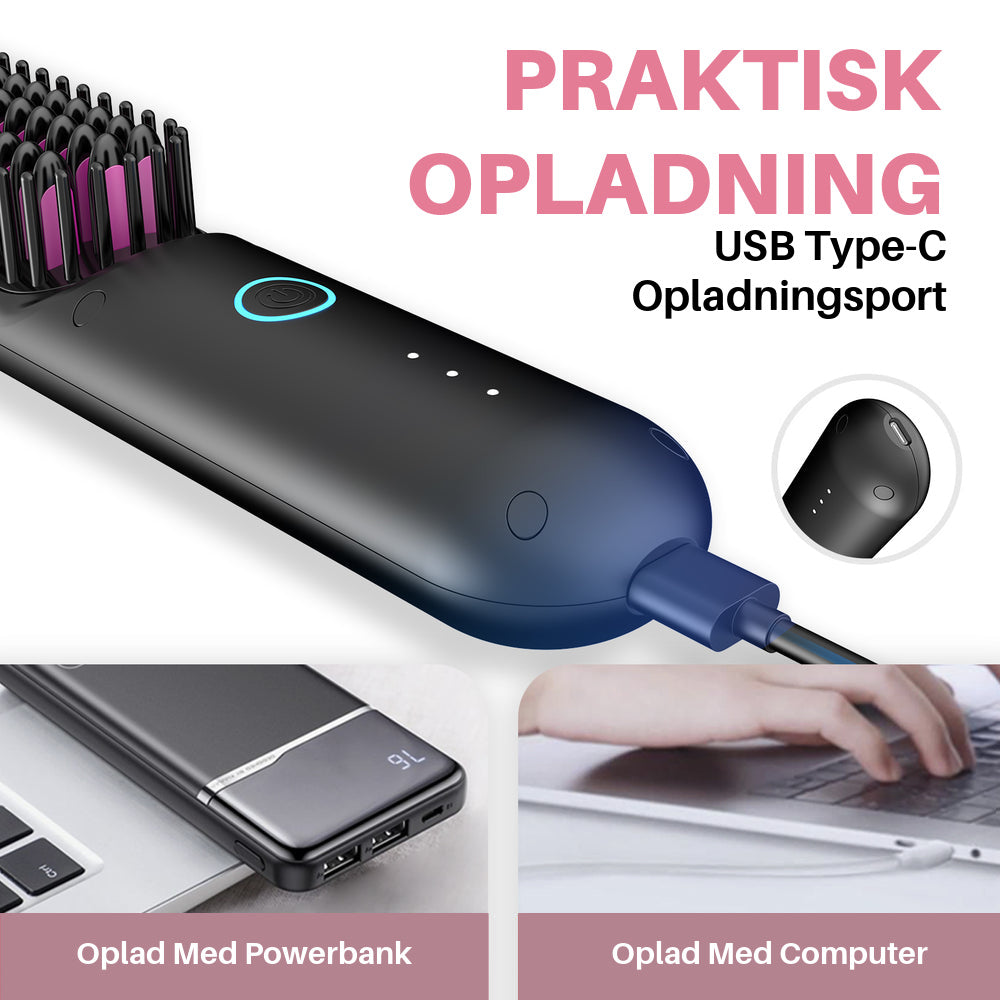 Eloura Bærbar Børste – Glat, Krøl & Føn